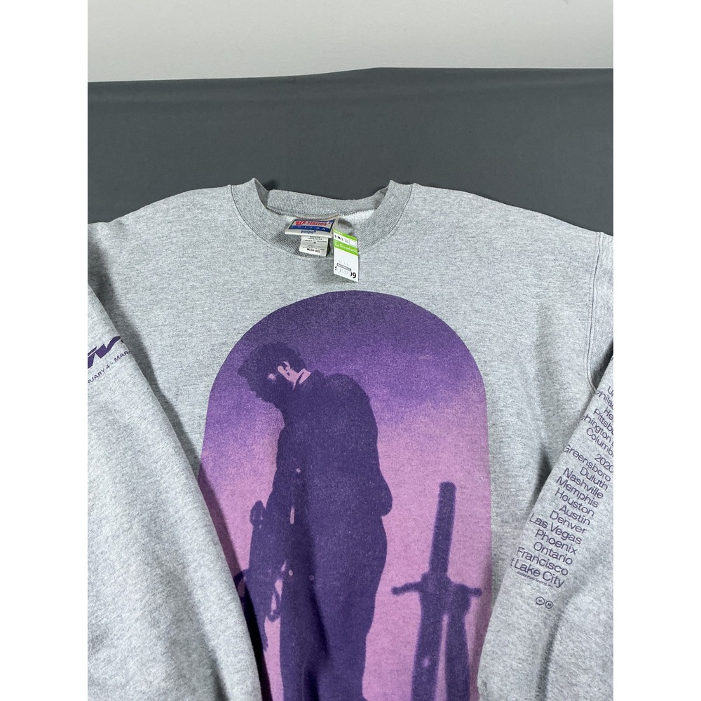 Post Malone Runaway Tour 2020 Sweatshirt Gray Hanes Ultimate Cotton Medium